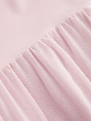 Chiffon Mid Rise Draped Wide Leg Jumpsuit