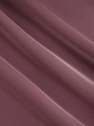 Satin V-neck Twist Knotted A-line Maxi Dress