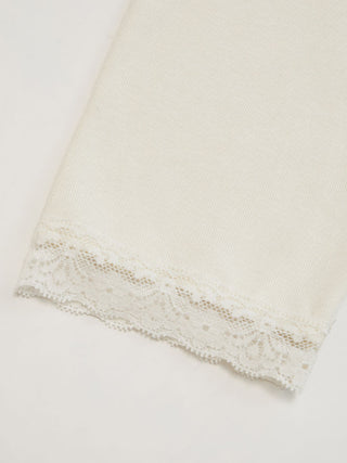 V-neck Middle Sleeve Lace Trim Tie Front Top