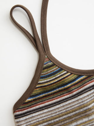 Jacquard Striped Scoop Neck Cami Top