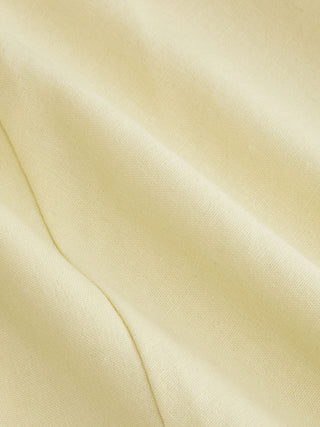 Linen-blend Halter Neckline Ruched A-line Maxi Dress