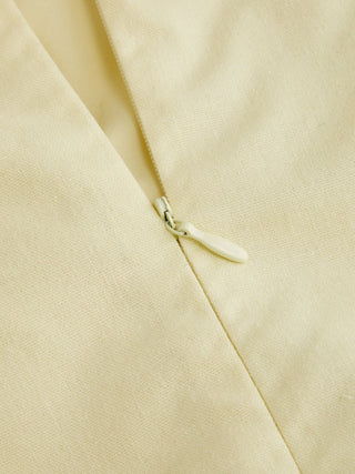 Linen-blend Halter Neckline Ruched A-line Maxi Dress