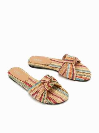 BOWKNOT WOVEN SLIPPERS