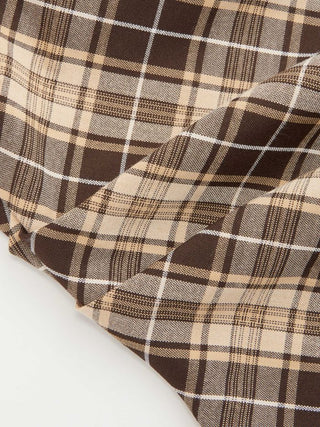 Off-shoulder Tartan Ruched Crop Top