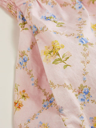 Cotton-blend Sculptural Ditsy Floral Halter Neckline Knotted A-line Maxi Dress