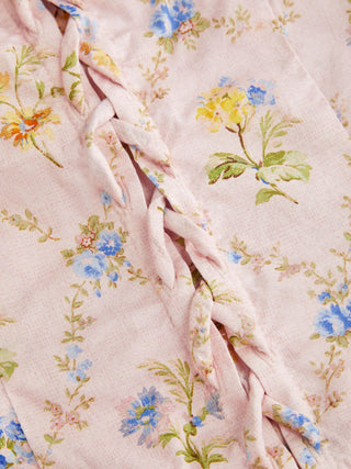 Cotton-blend Sculptural Ditsy Floral Halter Neckline Knotted A-line Maxi Dress