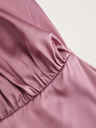 Satin Halter Neckline Backless Mini Dress
