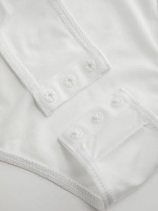 Cotton-blend Mid-length Sleeve Shirt Bodysuit