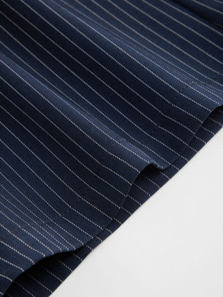 Low Rise Striped Tie Side Ruched Straight Leg Trousers