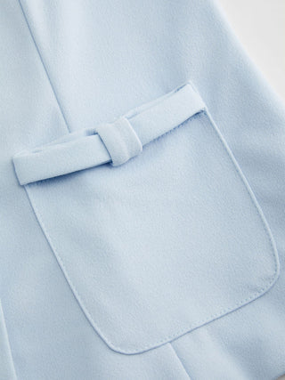 Boat Neck Button Front Flap Detail Blazer Vest