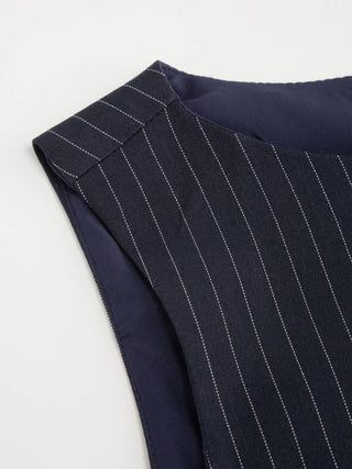 Striped Boat Neck Cut Out A-line Mini Dress