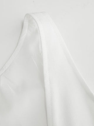 Linen-blend Boat Neck Pleated A-line Mini Dress