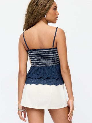 Denim Washed Denim Low Rise Metal Detail A-line Mini Skort For School Daily Casual