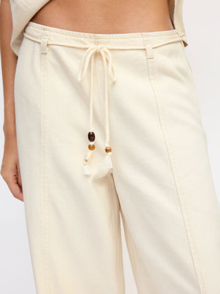 Denim Denim Low Rise Washed Twist Knotted Belted Wide Leg Jeans For Vacation Beach