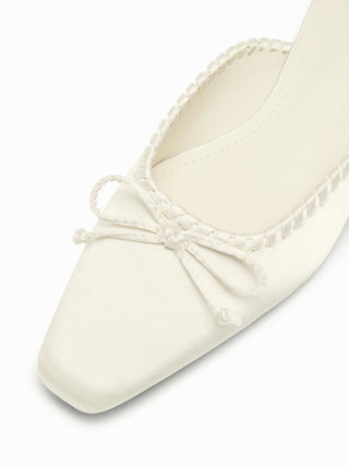 BOWKNOT SQUARE TOE FLATS