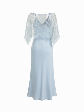 Lace Cape and Mermaid Maxi Dress Set