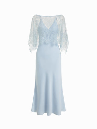 Lace Cape and Mermaid Maxi Dress Set