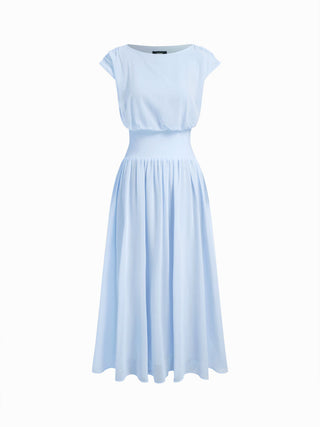 Chiffon Draped Flared Maxi Dress