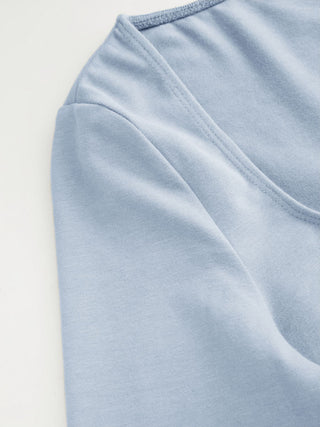 Cotton-blend Scoop Neckline Mid-length Sleeve Tee