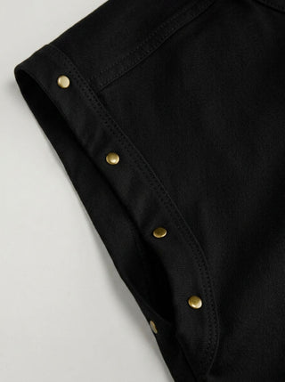 Cotton-blend Asymmetrical Neck Oversize Crop Tee