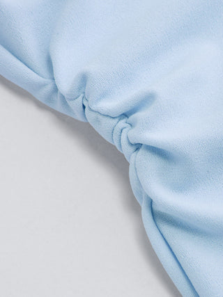 Square Neck Solid Bowknot Mini Dress