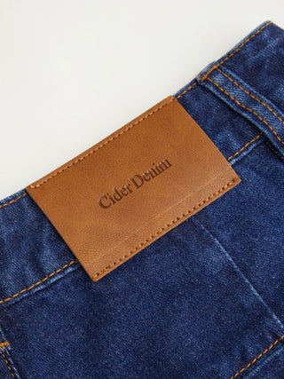 Floral Embroidery High-Waist Straight Leg Denim Jeans