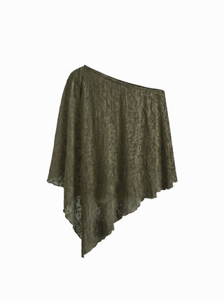 Chiffon Asymmetrical Hem Poncho Top