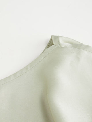 Satin Boat Neck Cloak Sleeve Bolero Flared Maxi Dress