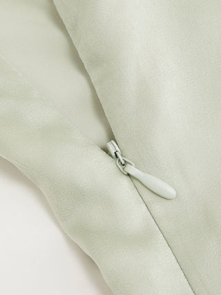 Satin Boat Neck Cloak Sleeve Bolero Flared Maxi Dress