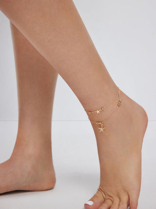 STARFISH LAYERED ANKLE CHAIN