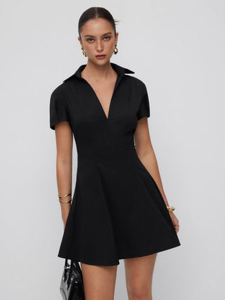 Short Sleeve Mid Rise A-line Mini Dress