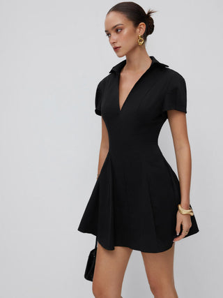 Short Sleeve Mid Rise A-line Mini Dress
