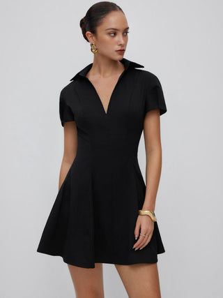 Short Sleeve Mid Rise A-line Mini Dress