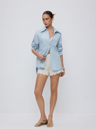 Curved Hem Short Sleeve Shirt