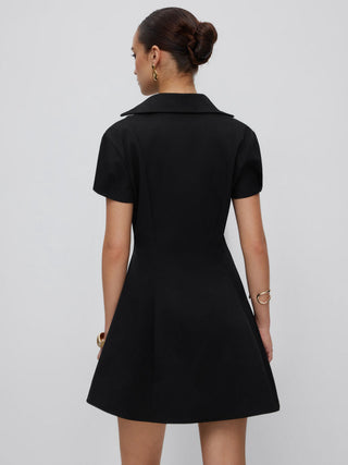 Short Sleeve Mid Rise A-line Mini Dress