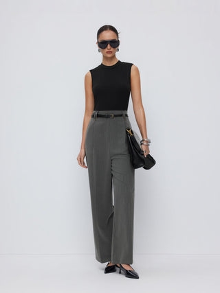 High Neck Sleeveless Jumpsuit with Belt