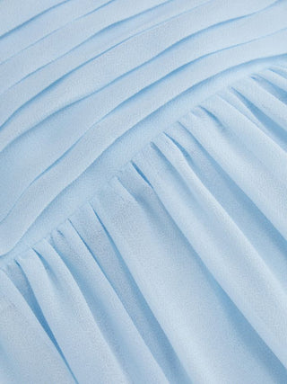 Chiffon Halter Neckline Backless A-Lined Maxi Dress