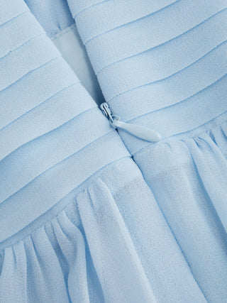 Chiffon Halter Neckline Backless A-Lined Maxi Dress