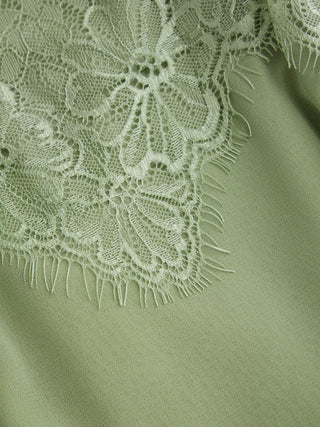 Chiffon Lace Panel A-line Cami Mini Dress