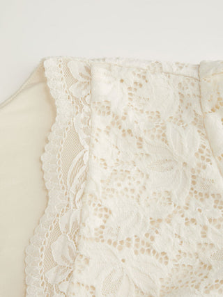 Lace Jacquard Sweetheart Neck Bell Sleeve Twist Knotted Bodysuit