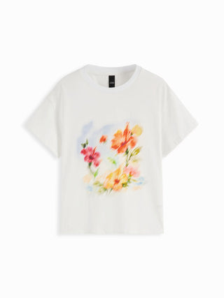 Cotton Floral Graphic Oversized Tee