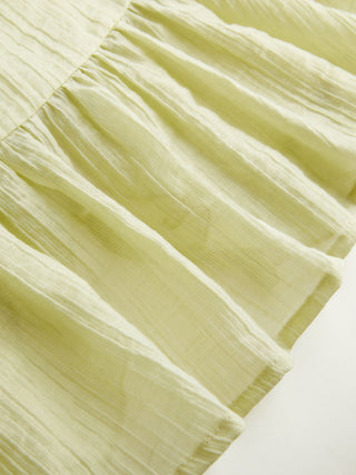 Textured Lyocell-blend V-Neck Ruffled Tie Front Cami Blouse