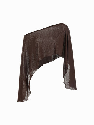 Textured Boat Neck High Rise Drawstring Slim Romper With Scarf