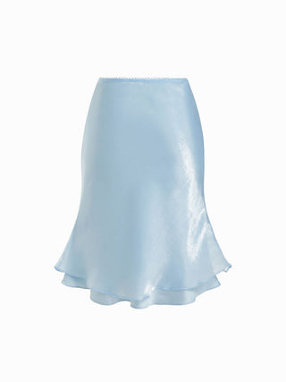 Satin Low Rise Mermaid Midi Skirt