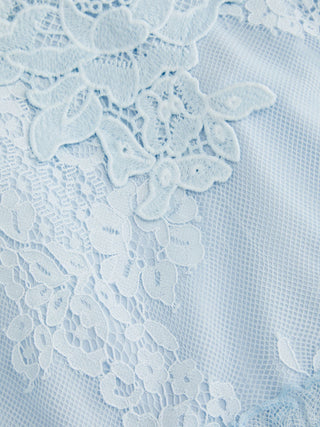 Cotton-blend V-neck Lace Panel Ruffle Hem Cami Blouse