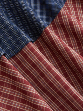 Cotton-blend Low Rise Plaid Ruffled Tiered Mini Skirt