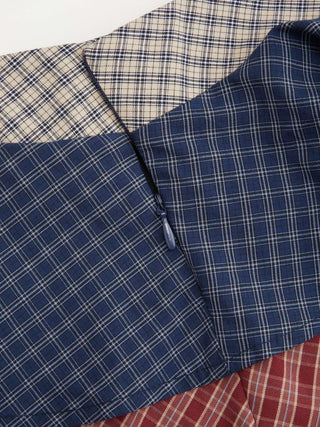 Cotton-blend Low Rise Plaid Ruffled Tiered Mini Skirt
