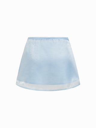 Sheer Metallic Satin Bandeau Top & Mini Skirt Set