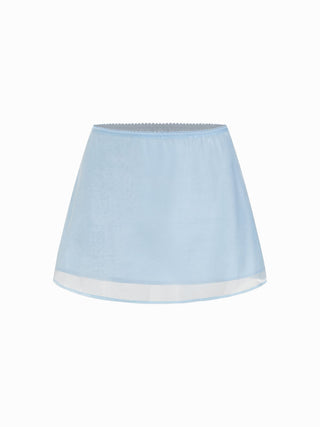 Sheer Metallic Satin Bandeau Top & Mini Skirt Set
