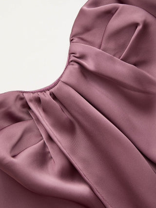 Satin Draped Sweetheart Cami Crop Top
